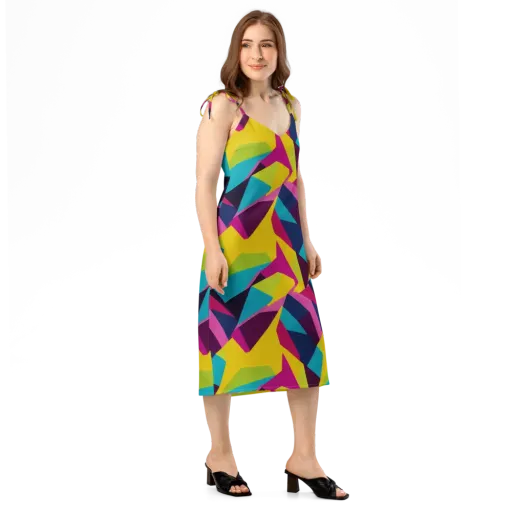 Electric Origami on a Slip Dress