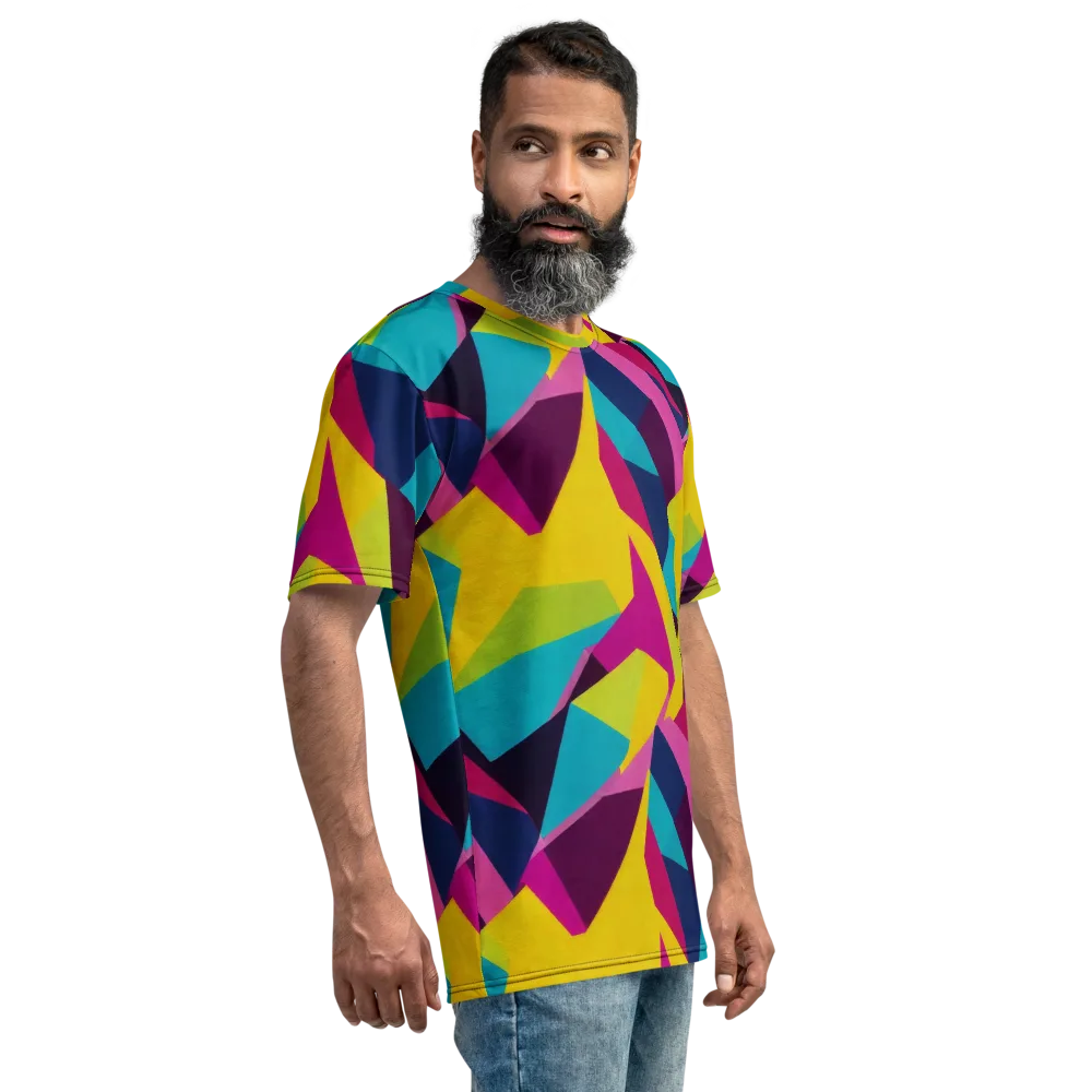 Electric Origami on Men's Crew Neck T-Shirt — Right
