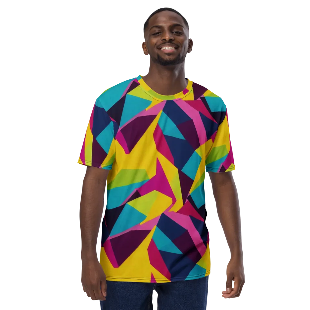 Electric Origami on Men's Crew Neck T-Shirt — Front