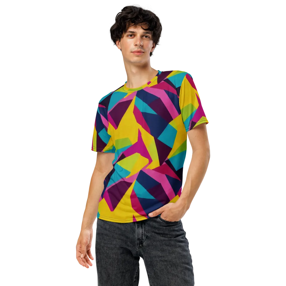Electric Origami on Men's Crew Neck T-Shirt — Front