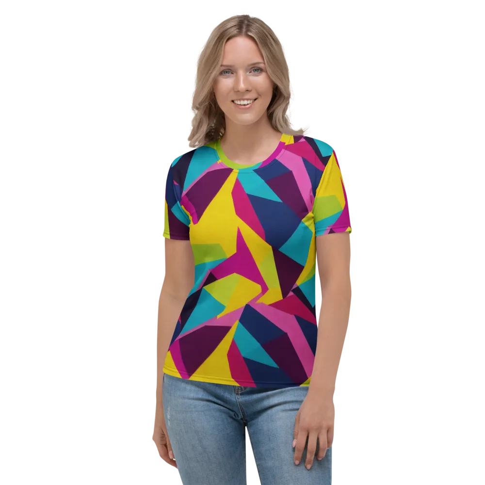 Electric Origami on Women's Crew Neck T-Shirt — Front