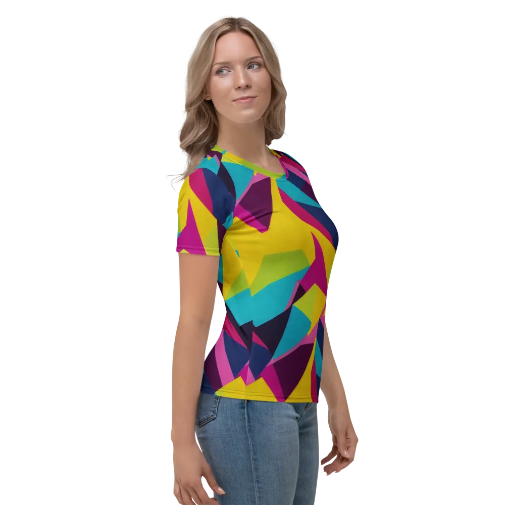 Electric Origami on Women's Crew Neck T-Shirt — Right