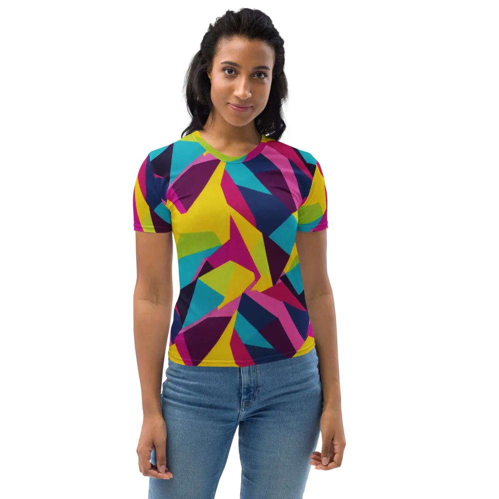 Electric Origami on Women's Crew Neck T-Shirt — Front