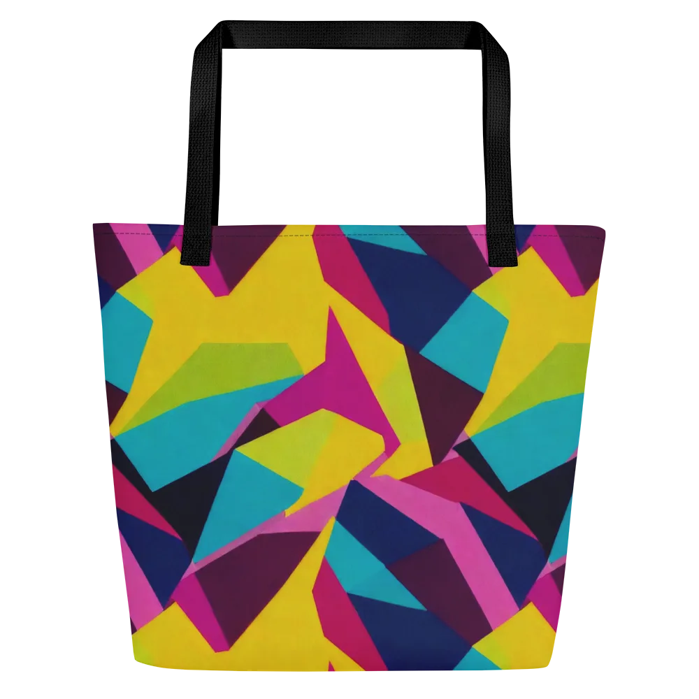 Electric Origami on Large Tote Bag W/ Pocket — Front
