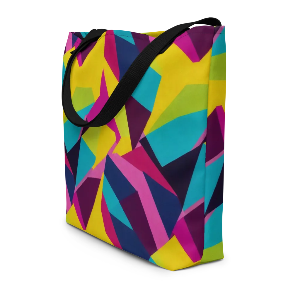 Electric Origami on Large Tote Bag W/ Pocket — Front