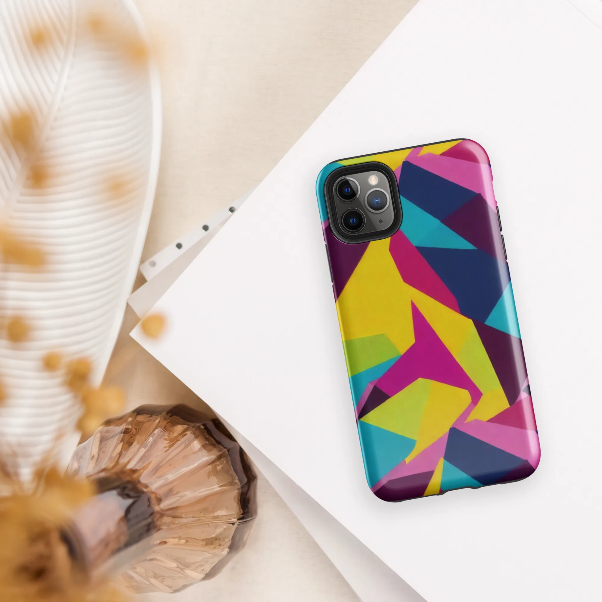 Electric Origami on Tough Case for iPhone® — Front