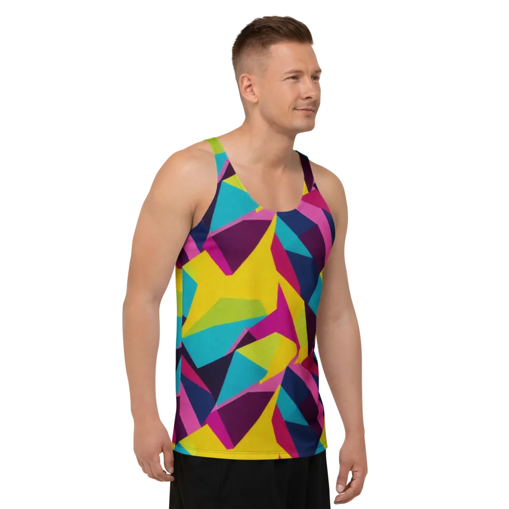 Electric Origami on Men's Tank Top — Right Front