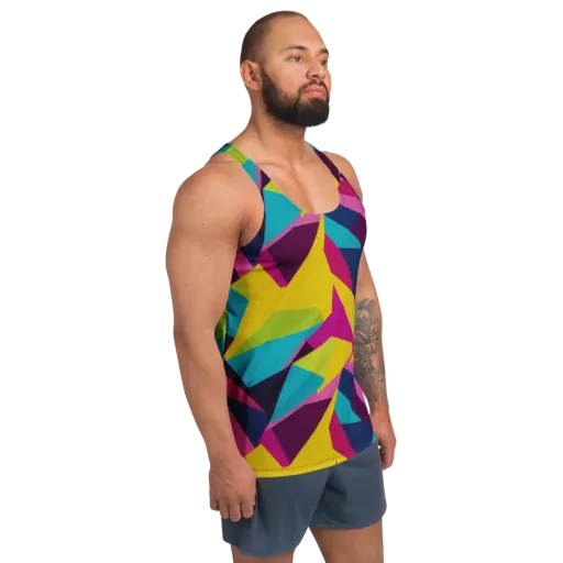 Electric Origami on a Men's Tank Top