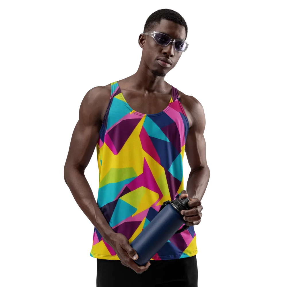 Electric Origami on Men's Tank Top — Front