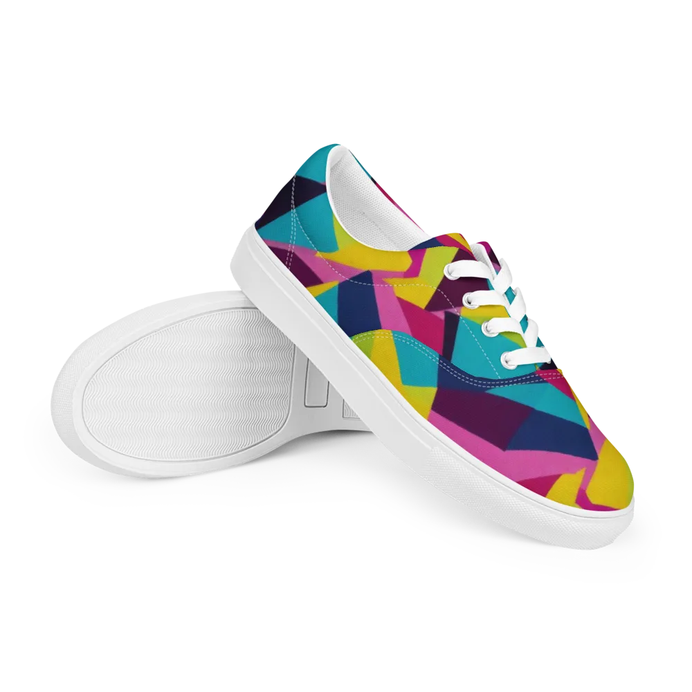 Electric Origami on Men's Lace-Up Canvas Shoes — Right Front