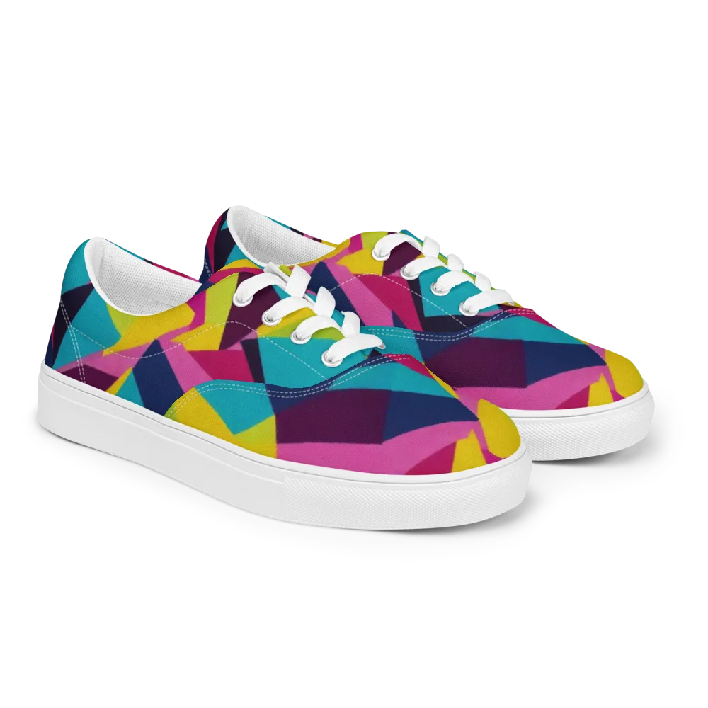 Electric Origami on Men's Lace-Up Canvas Shoes — Right Front