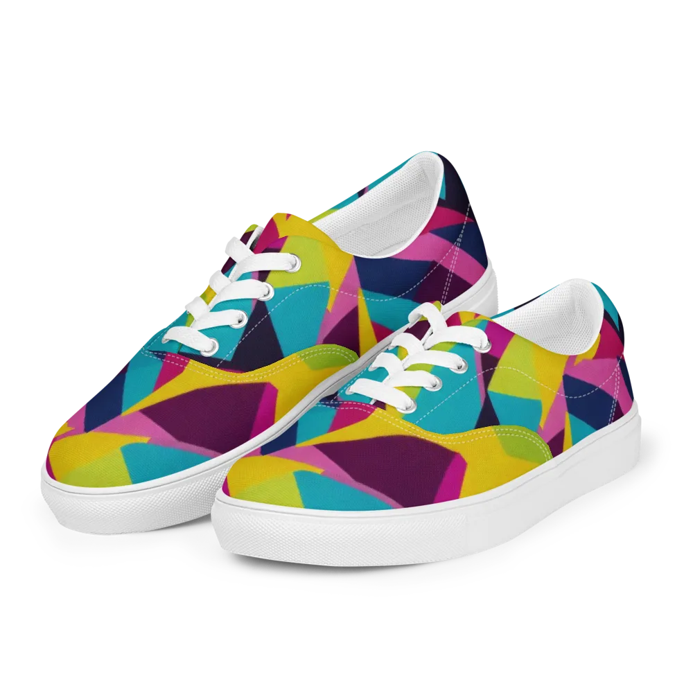Electric Origami on Men's Lace-Up Canvas Shoes — Left Front