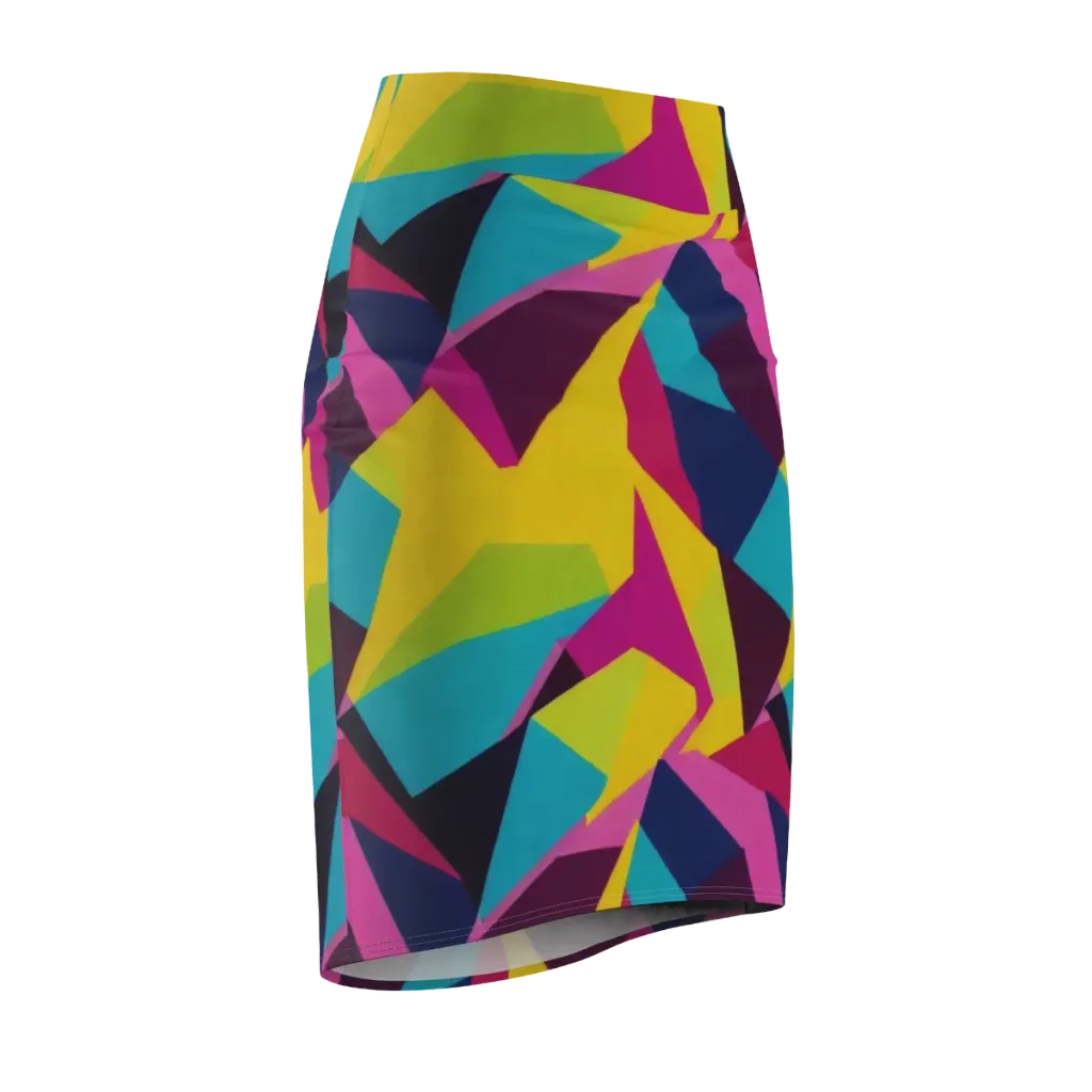 Electric Origami on Pencil Skirt — Front Side