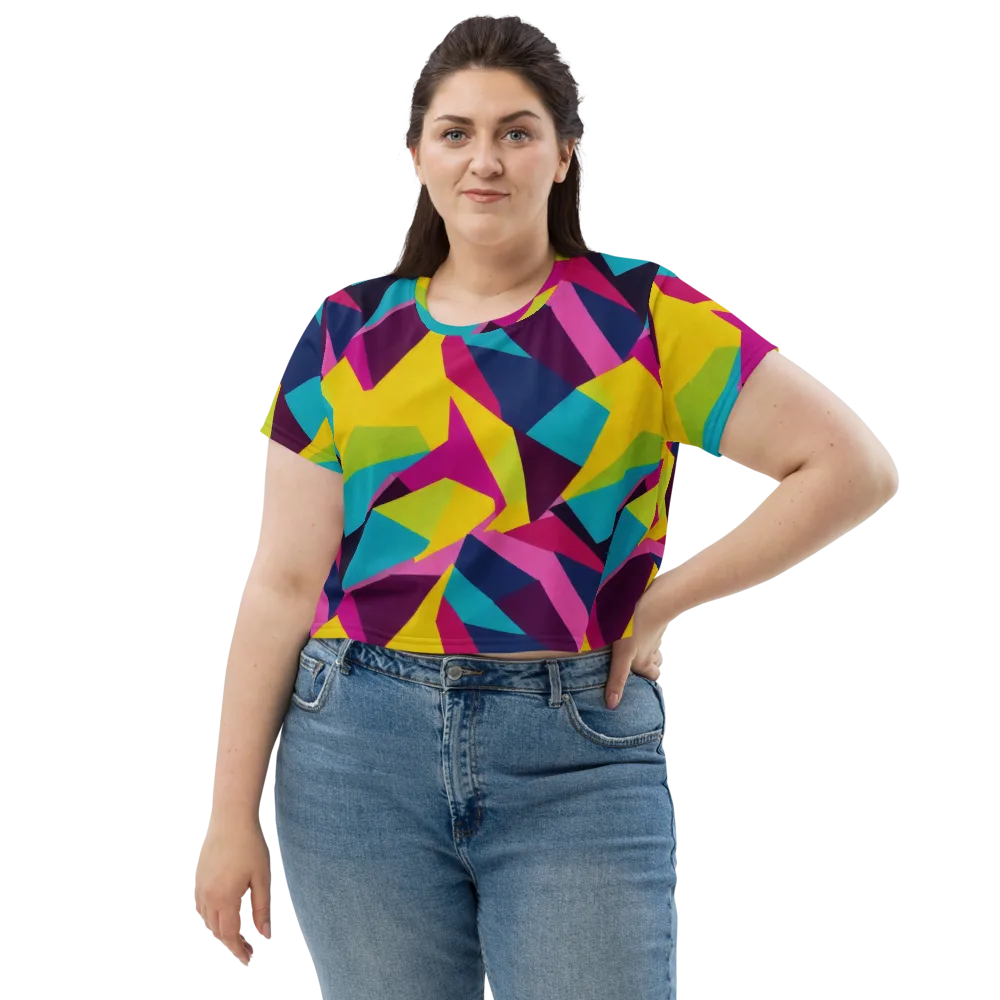 Electric Origami on Crop Tee — Front