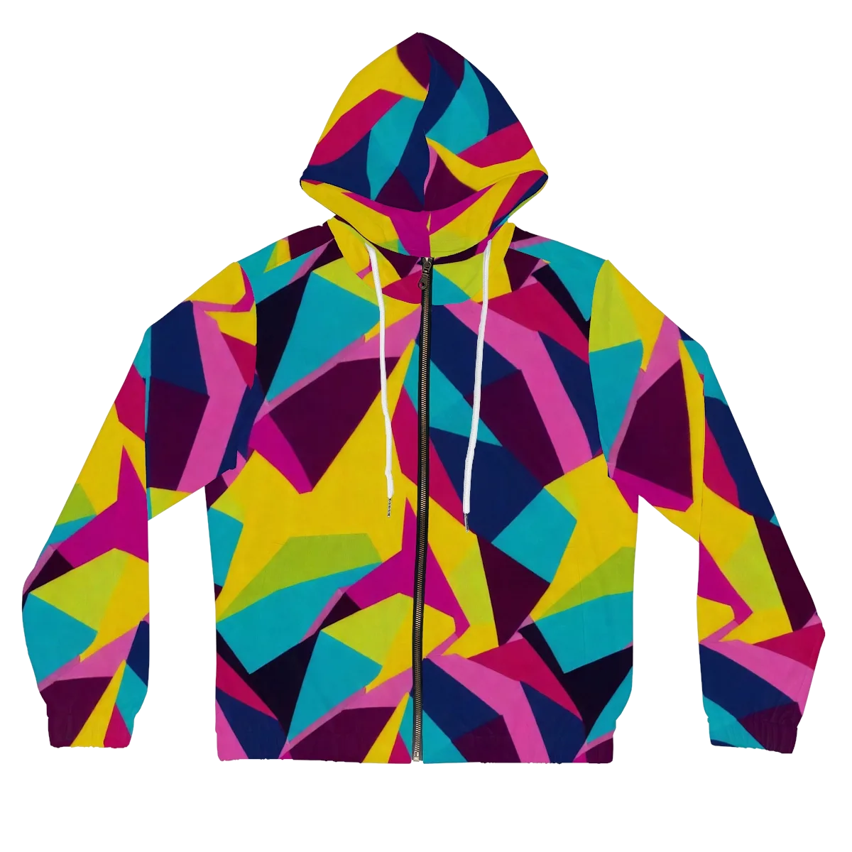 Electric Origami on Women's Full-Zip Hoodie — Front