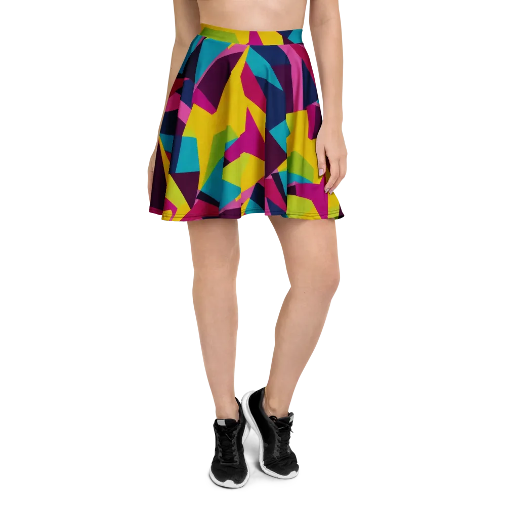 Electric Origami on Skater Skirt — Front