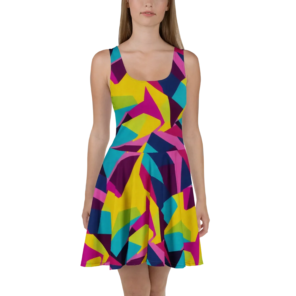 Electric Origami on Skater Dress — Front