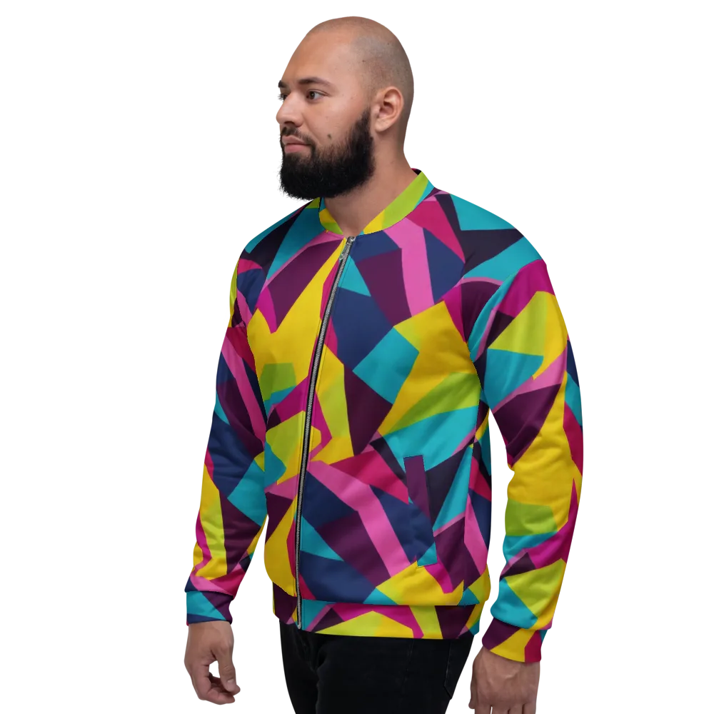 Electric Origami on Bomber Jacket — Left