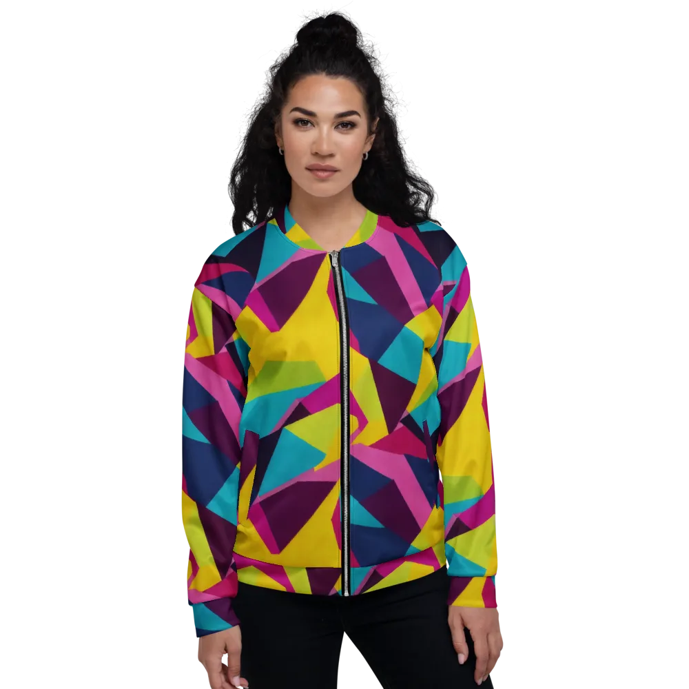 Electric Origami on Bomber Jacket — Front