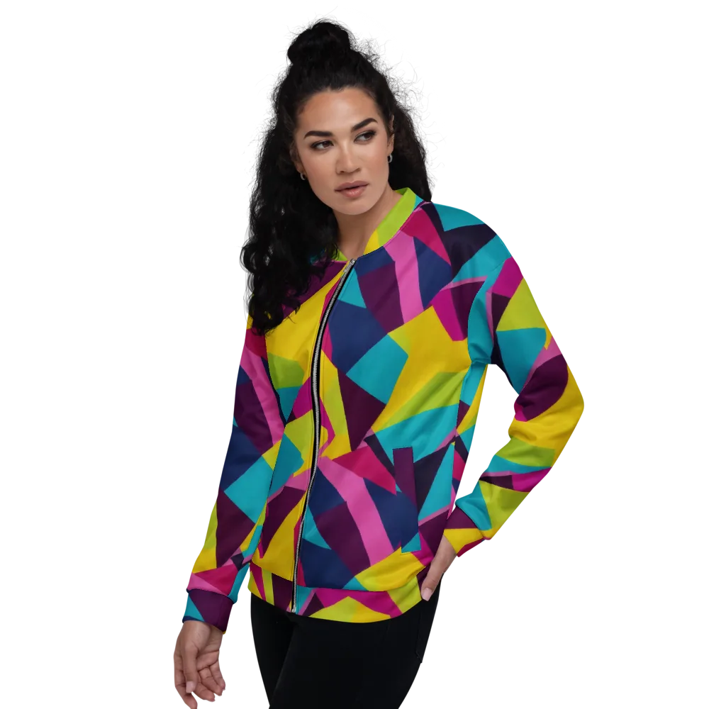 Electric Origami on Bomber Jacket — Left