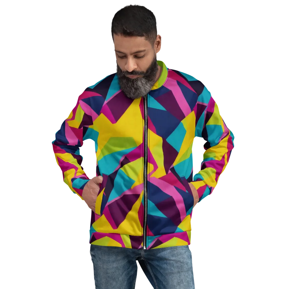 Electric Origami on Bomber Jacket — Front