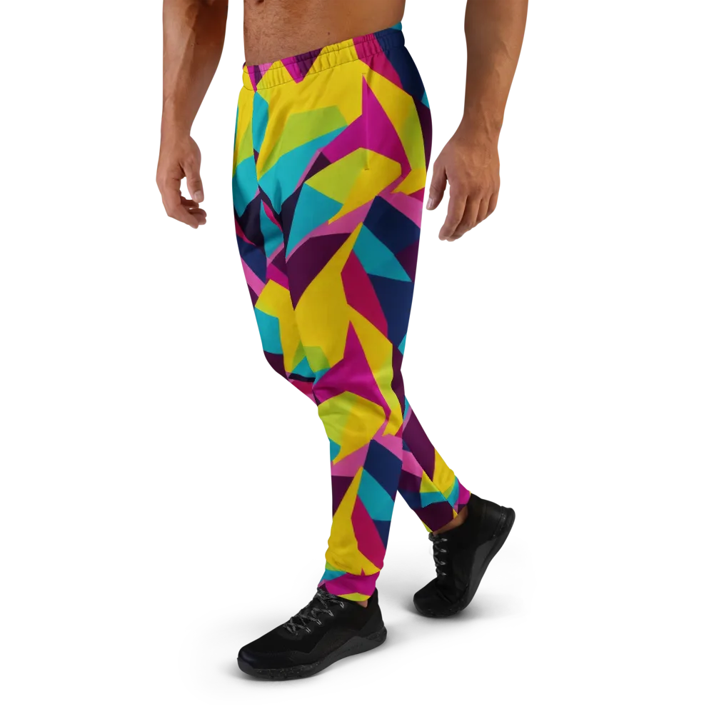 Electric Origami on Men's Joggers — Left