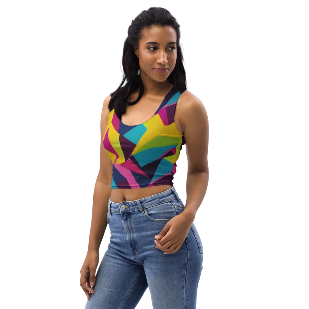 Electric Origami on Crop Top — Left Front