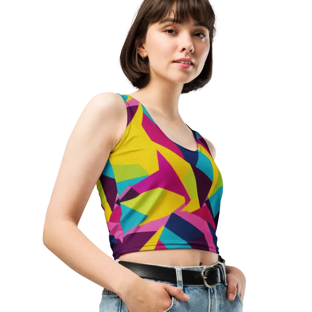Electric Origami on Crop Top — Right Front