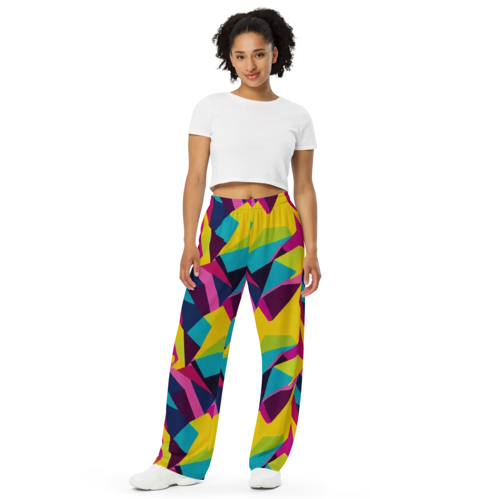 Electric Origami on Wide-Leg Pants — Front