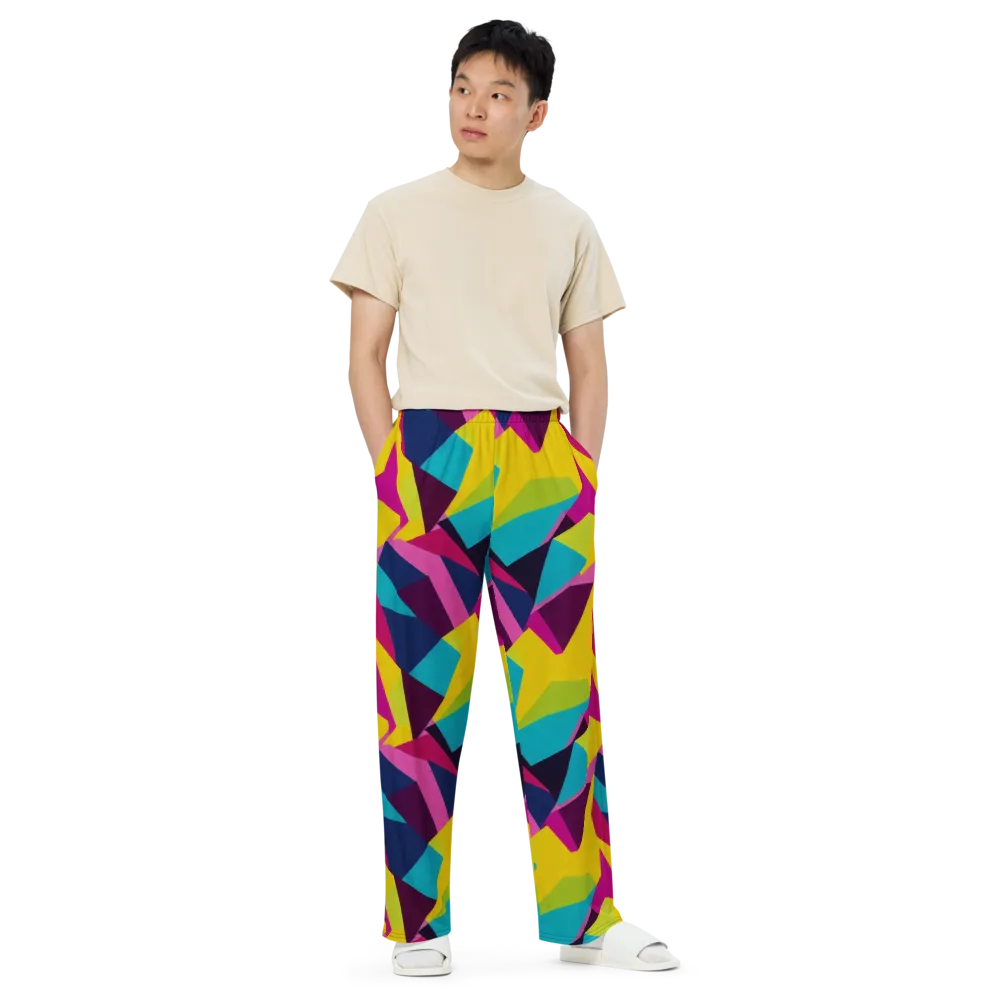 Electric Origami on Wide-Leg Pants — Front