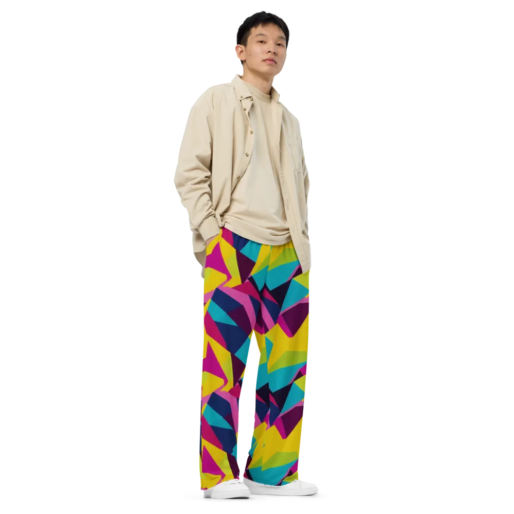 Electric Origami on Wide-Leg Pants — Right Front
