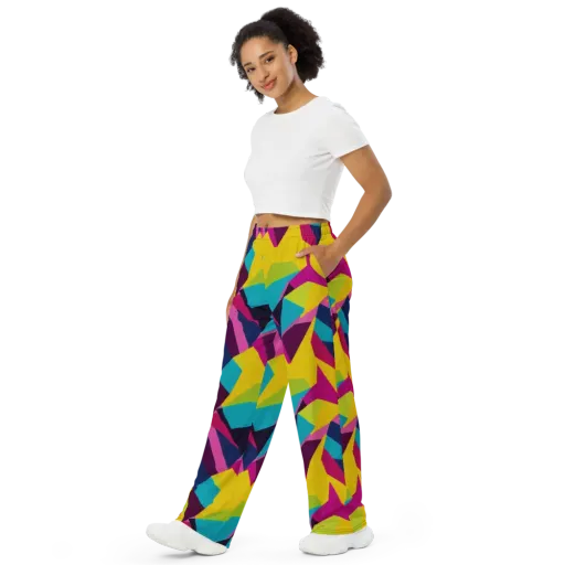 Electric Origami on a Wide-Leg Pants
