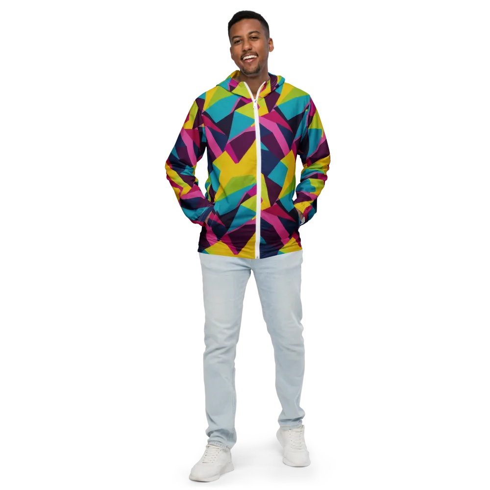 Electric Origami on Men's Windbreaker — Front