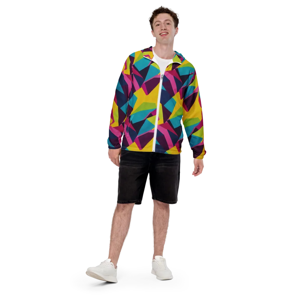 Electric Origami on Men's Windbreaker — Front
