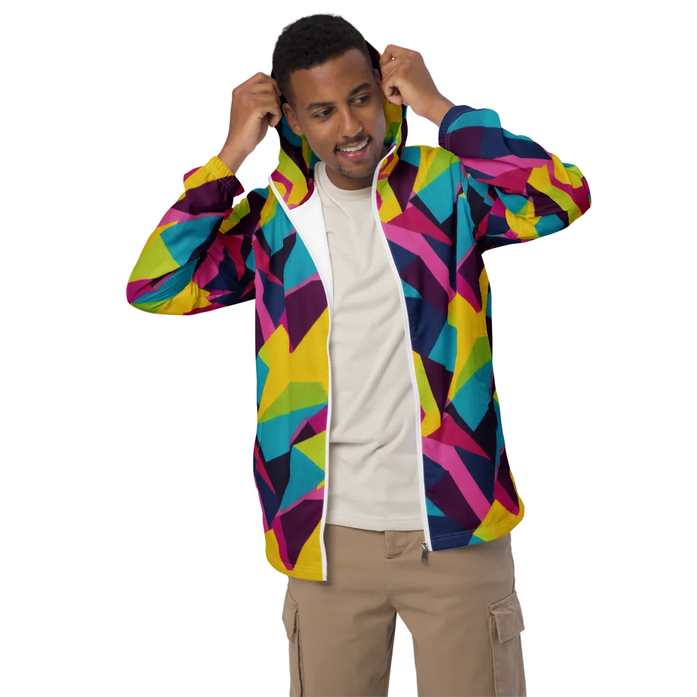 Electric Origami on Men's Windbreaker — Front