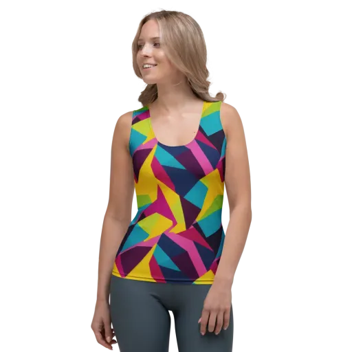 Electric Origami on a Women's Tank Top