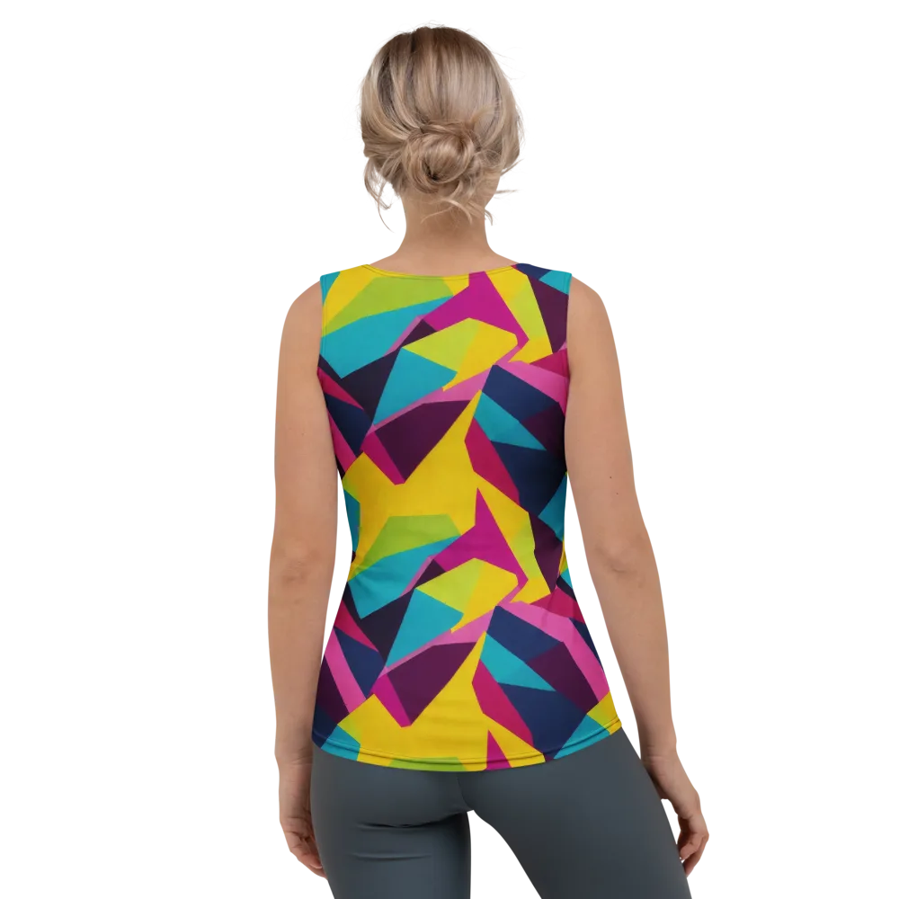Electric Origami on Women's Tank Top — Back