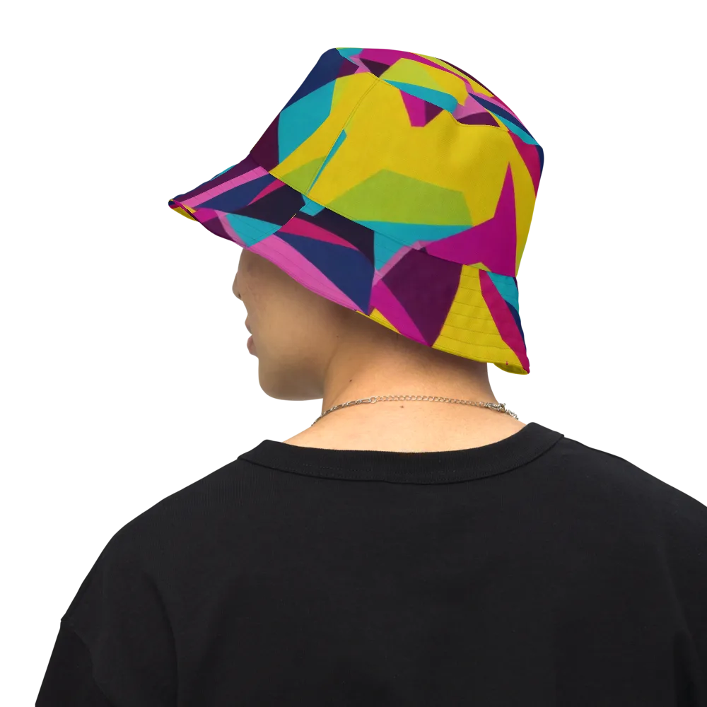 Electric Origami on Reversible Bucket Hat — Back Inside