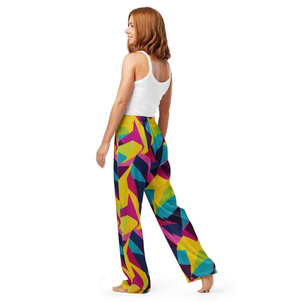 Electric Origami on Women's Pajama Pants — Back