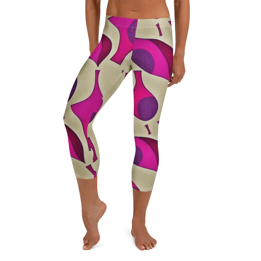 Magenta Relic on Capri Leggings — Front