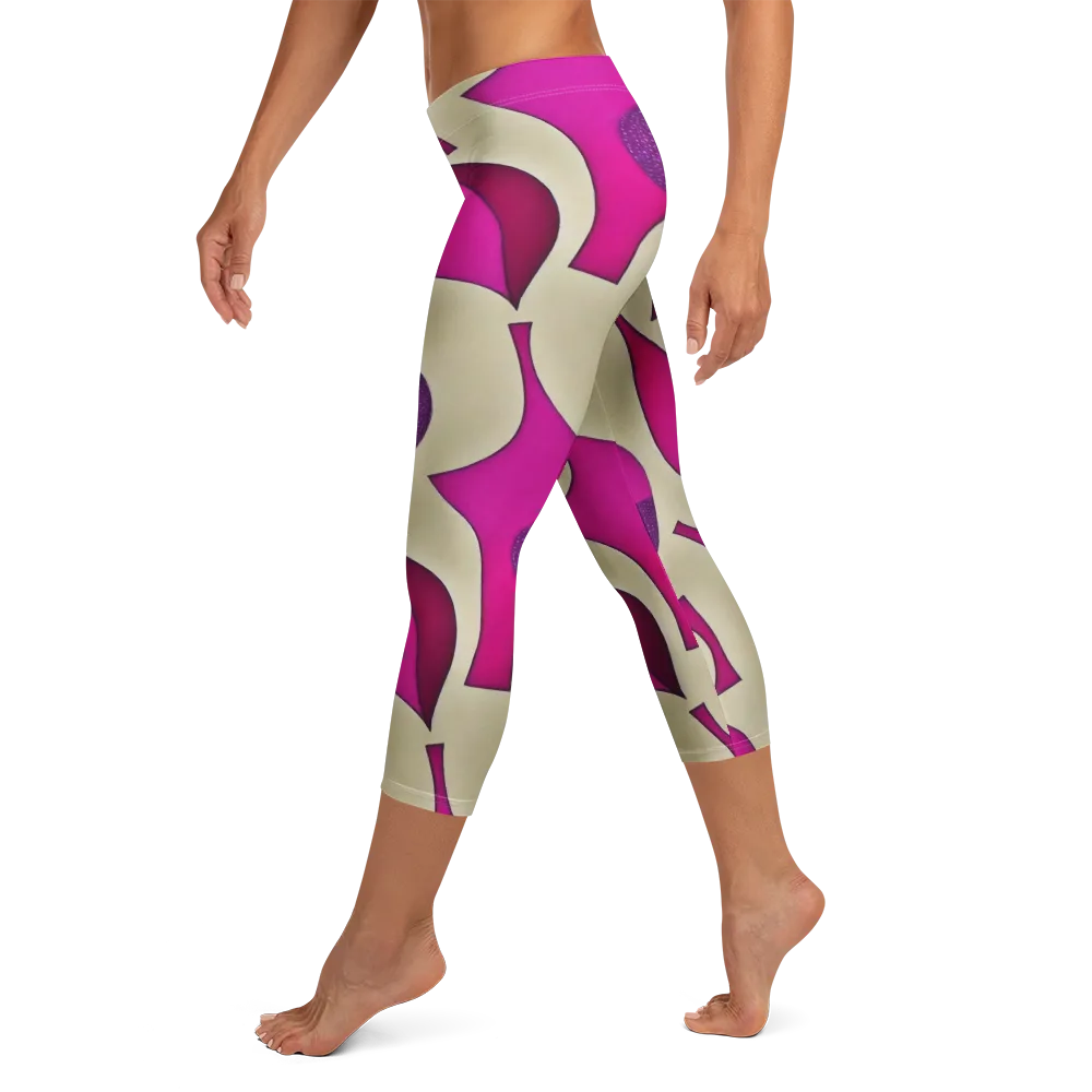 Magenta Relic on Capri Leggings — Left