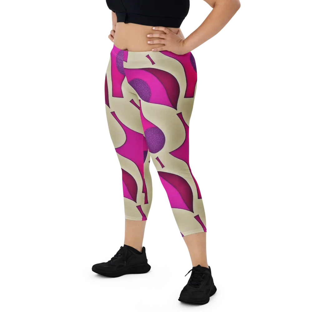 Magenta Relic on Capri Leggings — Front
