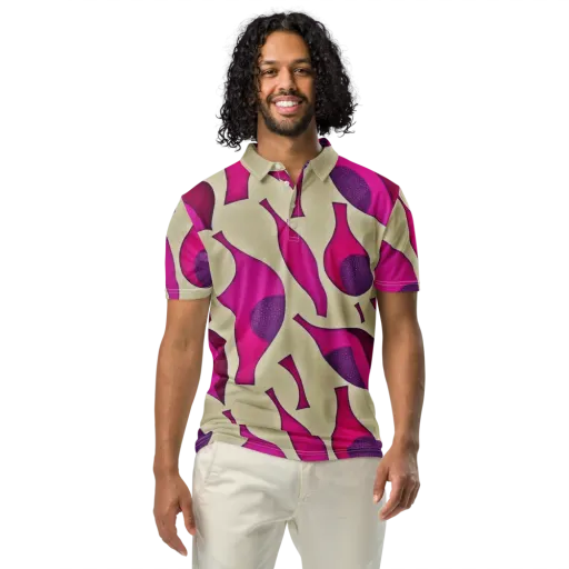 Magenta Relic on a Men's Slim Fit Polo Shirt