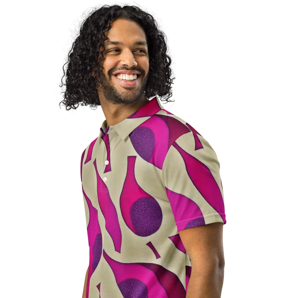 Magenta Relic on Men's Slim Fit Polo Shirt — Left Front
