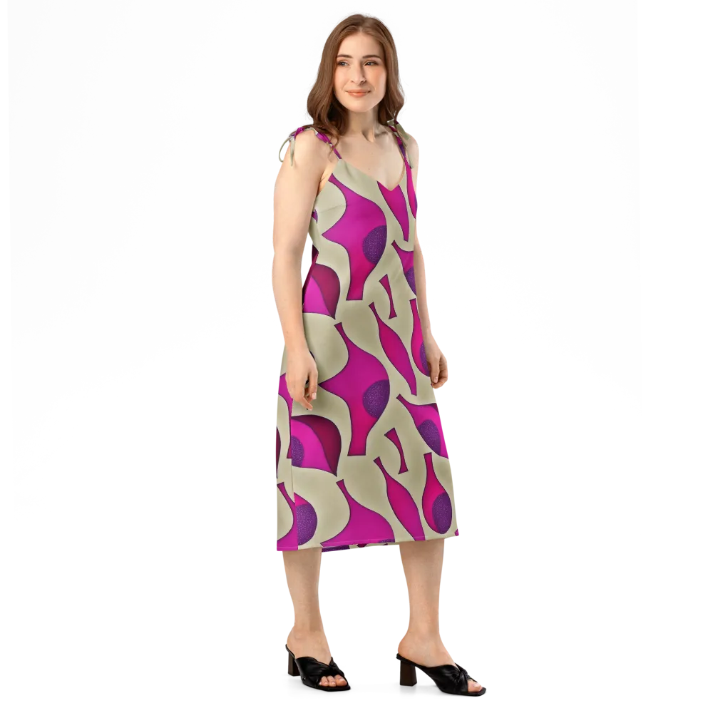 Magenta Relic on Slip Dress — Right Front