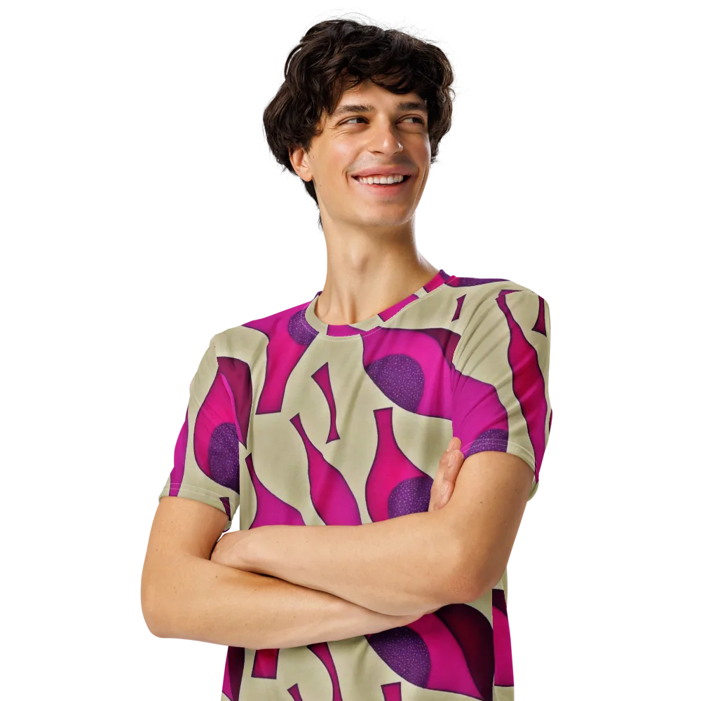 Magenta Relic on Men's Crew Neck T-Shirt — Left Front