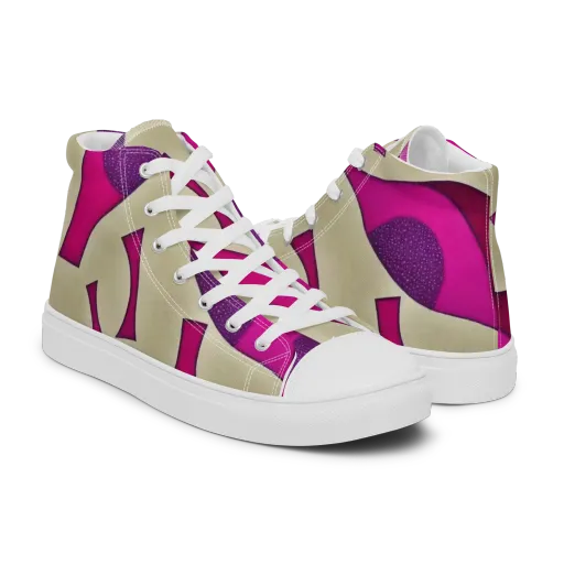 Magenta Relic on a Men's High Top Canvas Shoes