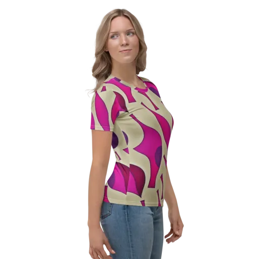 Magenta Relic on a Women's Crew Neck T-Shirt