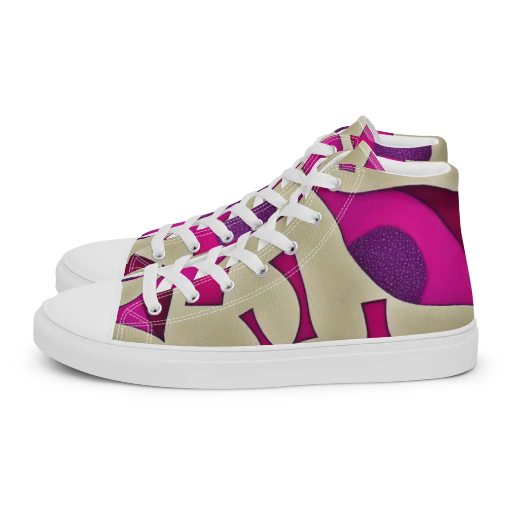 Magenta Relic on Women's High Top Canvas Shoes — Left