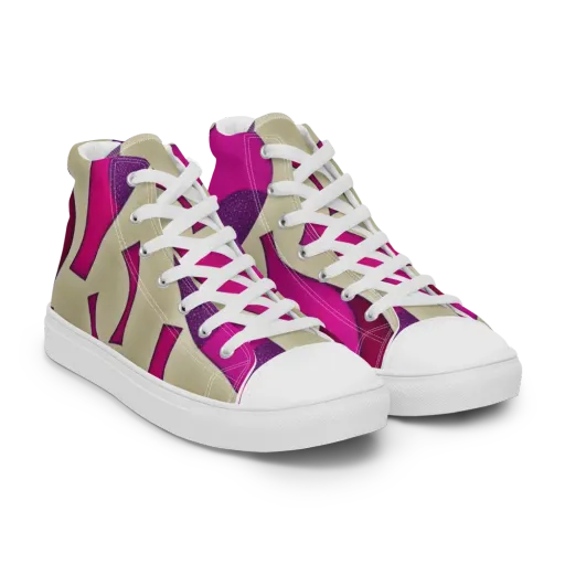 Magenta Relic on a Women's High Top Canvas Shoes